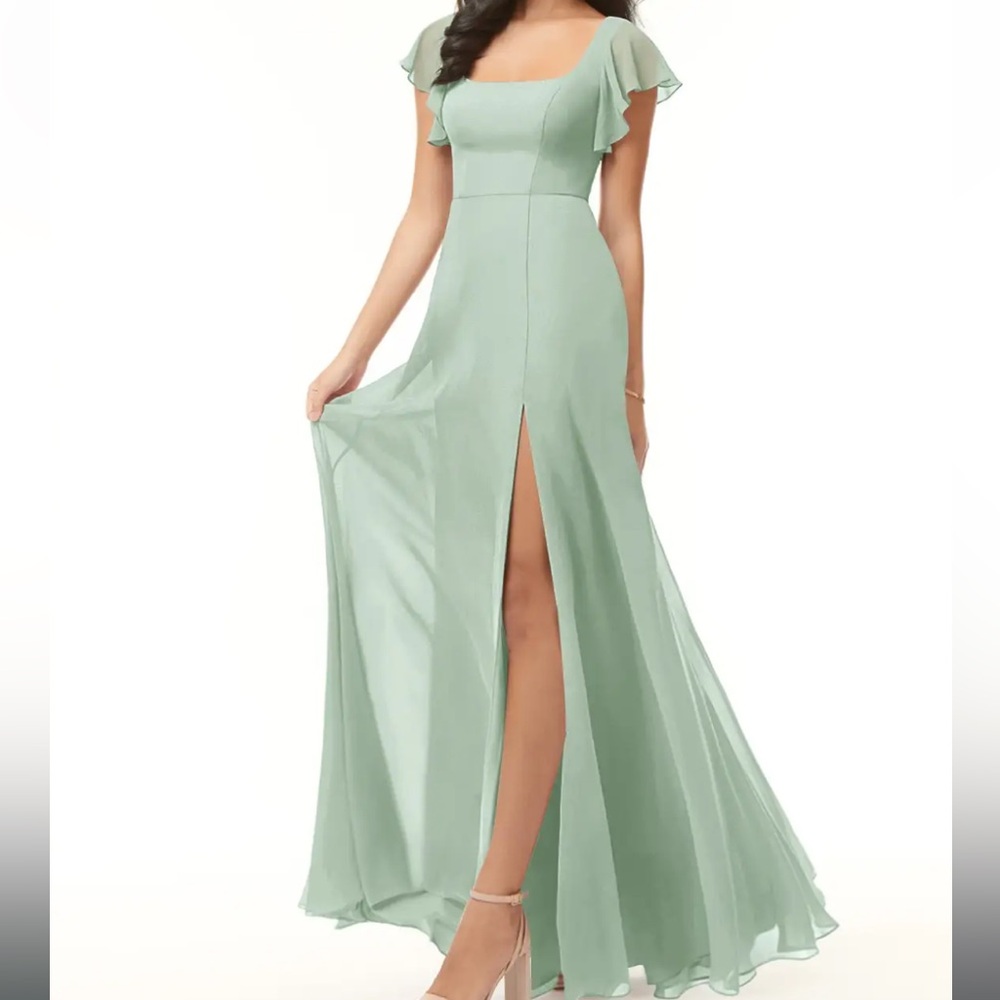 Azazie Bondi Maxi Dress Sage Green